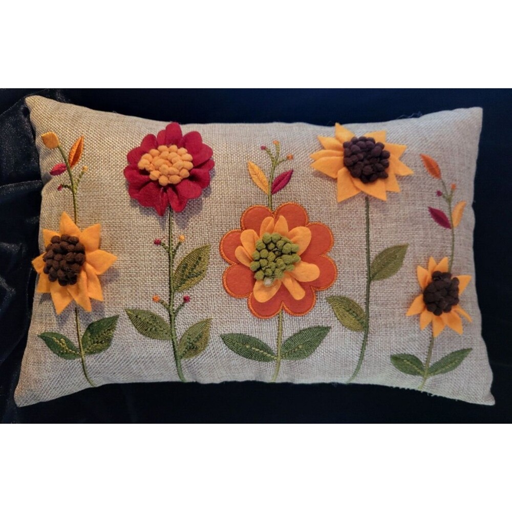 Needle Point & Felt pillow - Fall Harvest